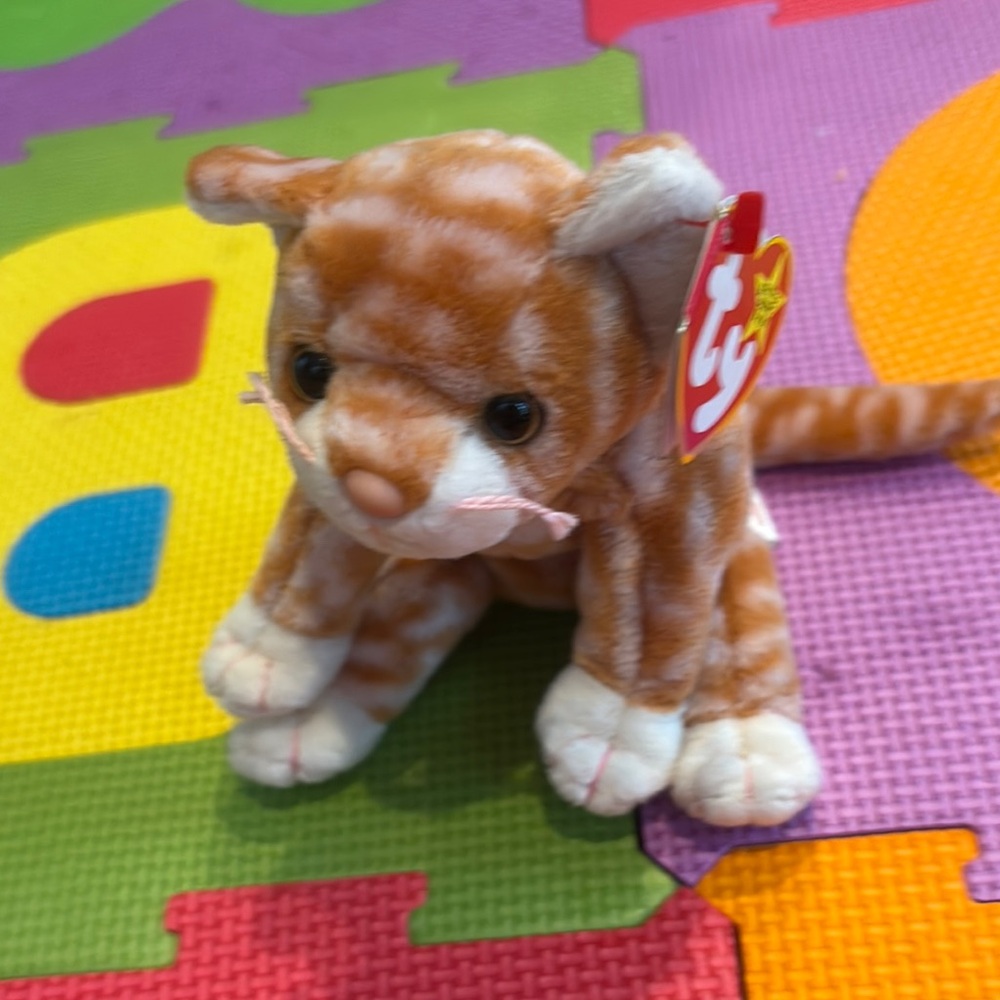 Ty Plush Cat in Orange and White